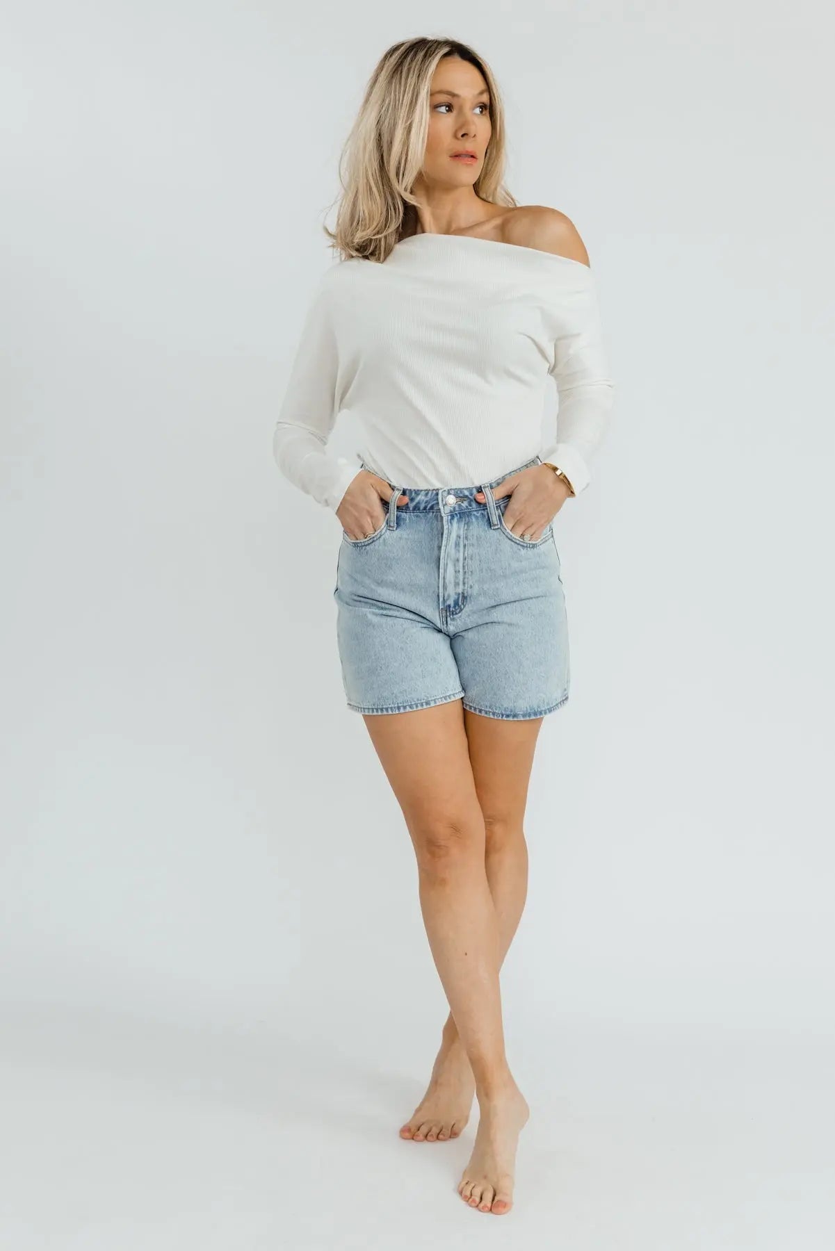 Brielle White Off Shoulder Bodysuit - FINAL SALE - JO+CO