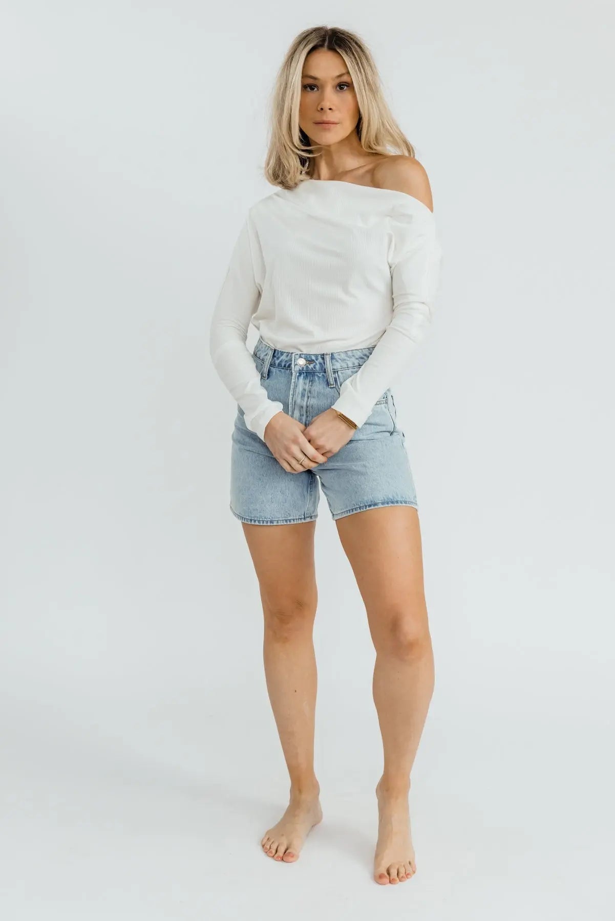 Brielle White Off Shoulder Bodysuit - FINAL SALE - JO+CO