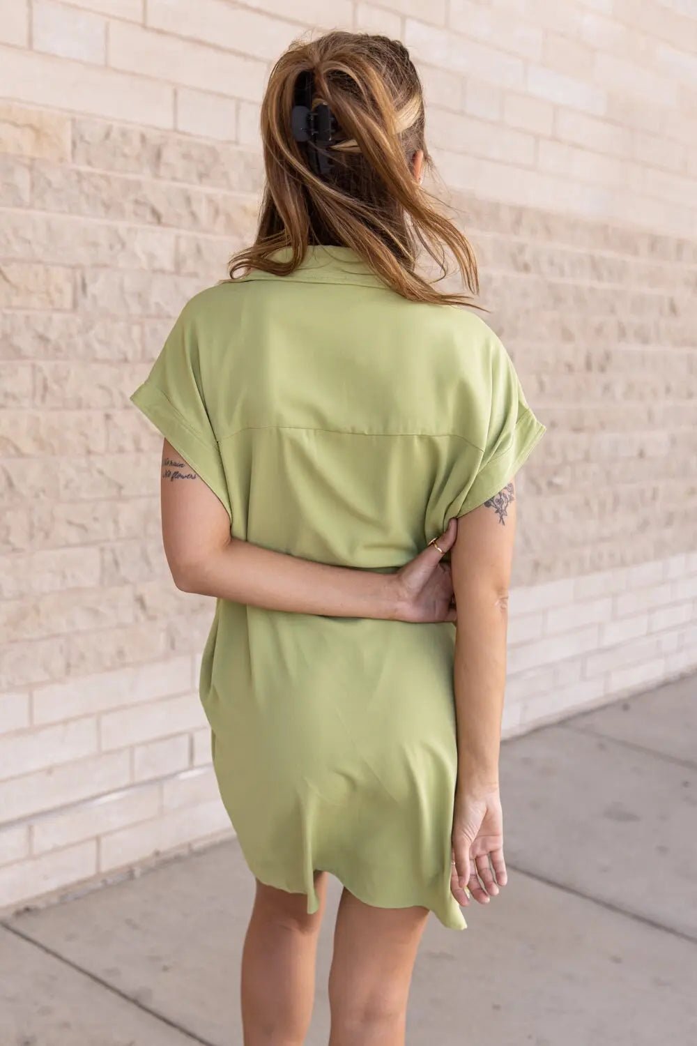 Classically Collared Green Shift Dress - FINAL SALE - JO+CO