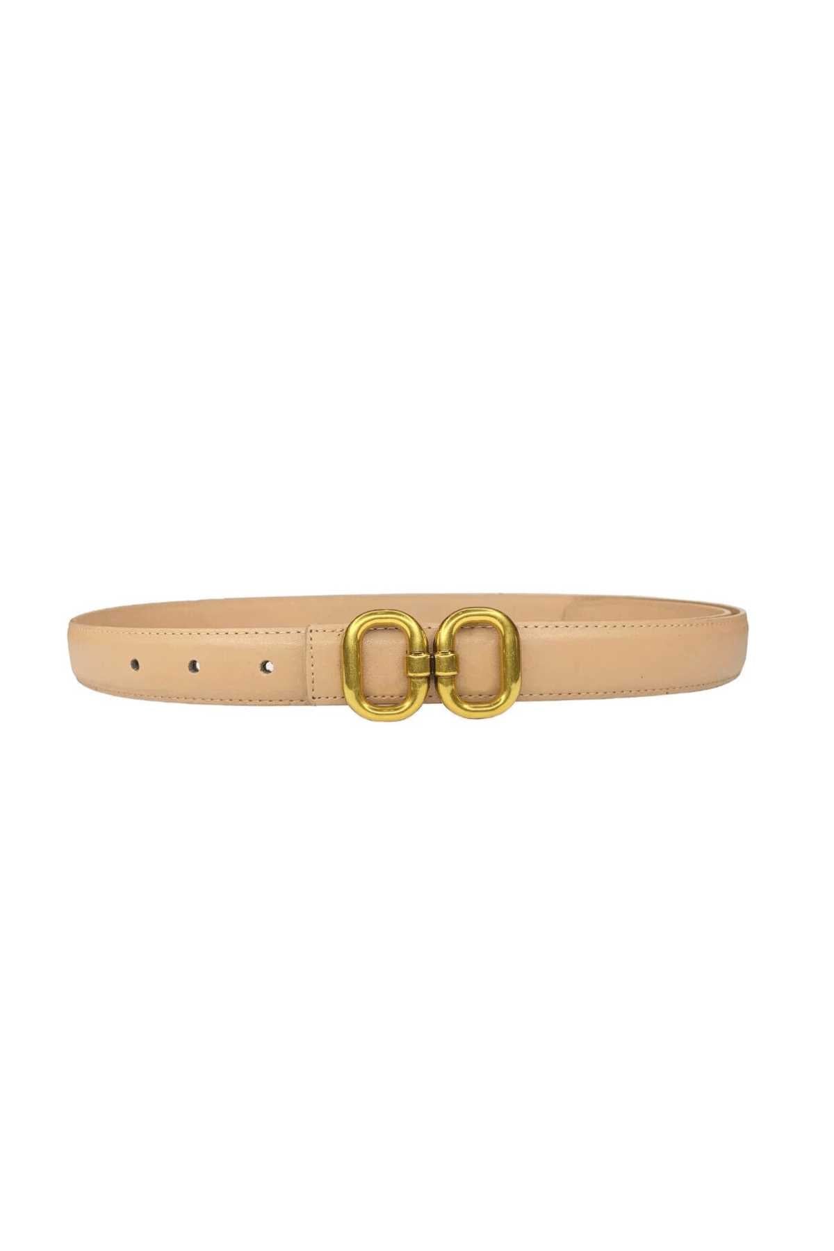 Double Oval Tan Linked Belt - FINAL SALE - JO+CO