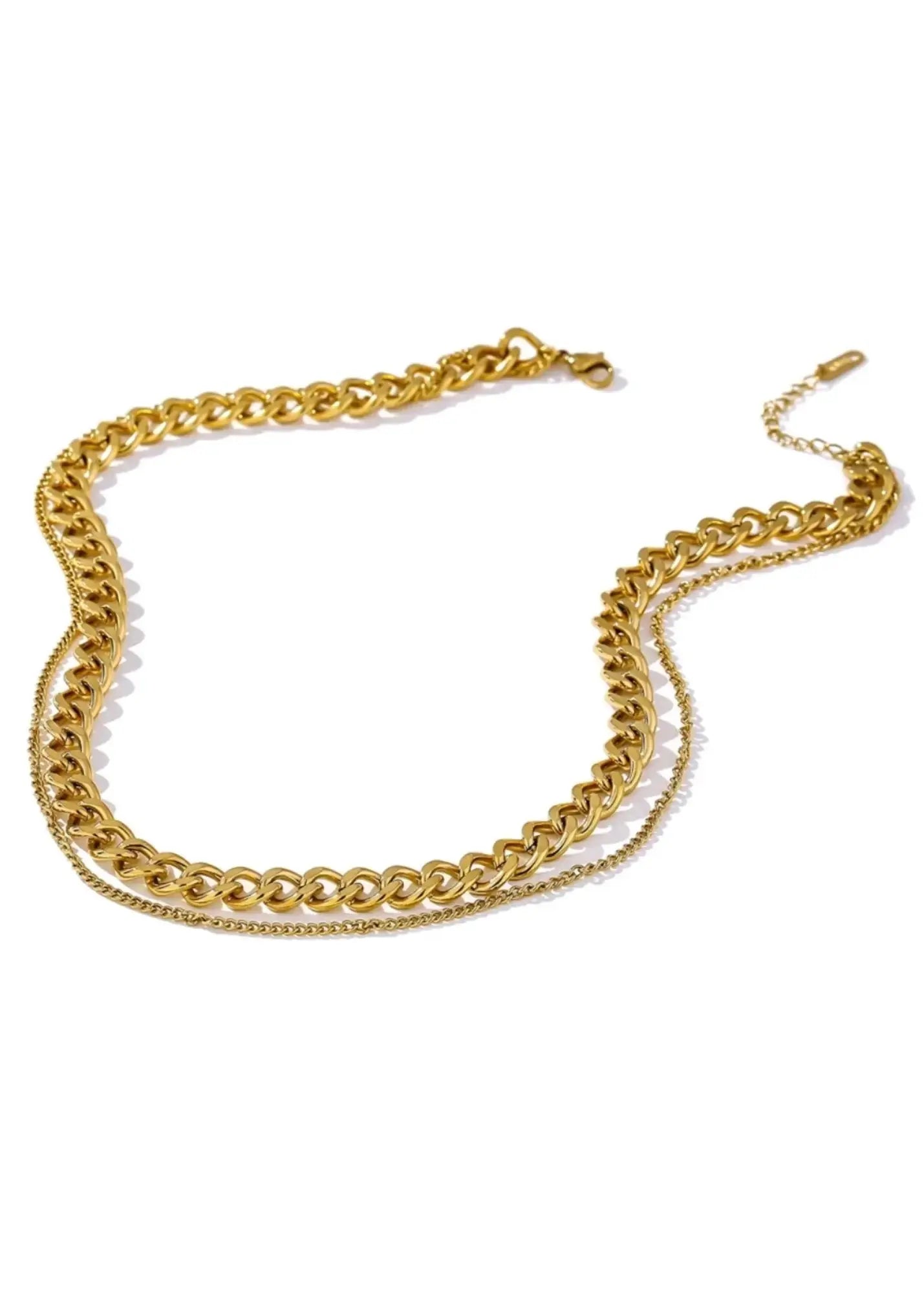 Double Strand Chain Link Necklace - GOLD - FINAL SALE - JO+CO