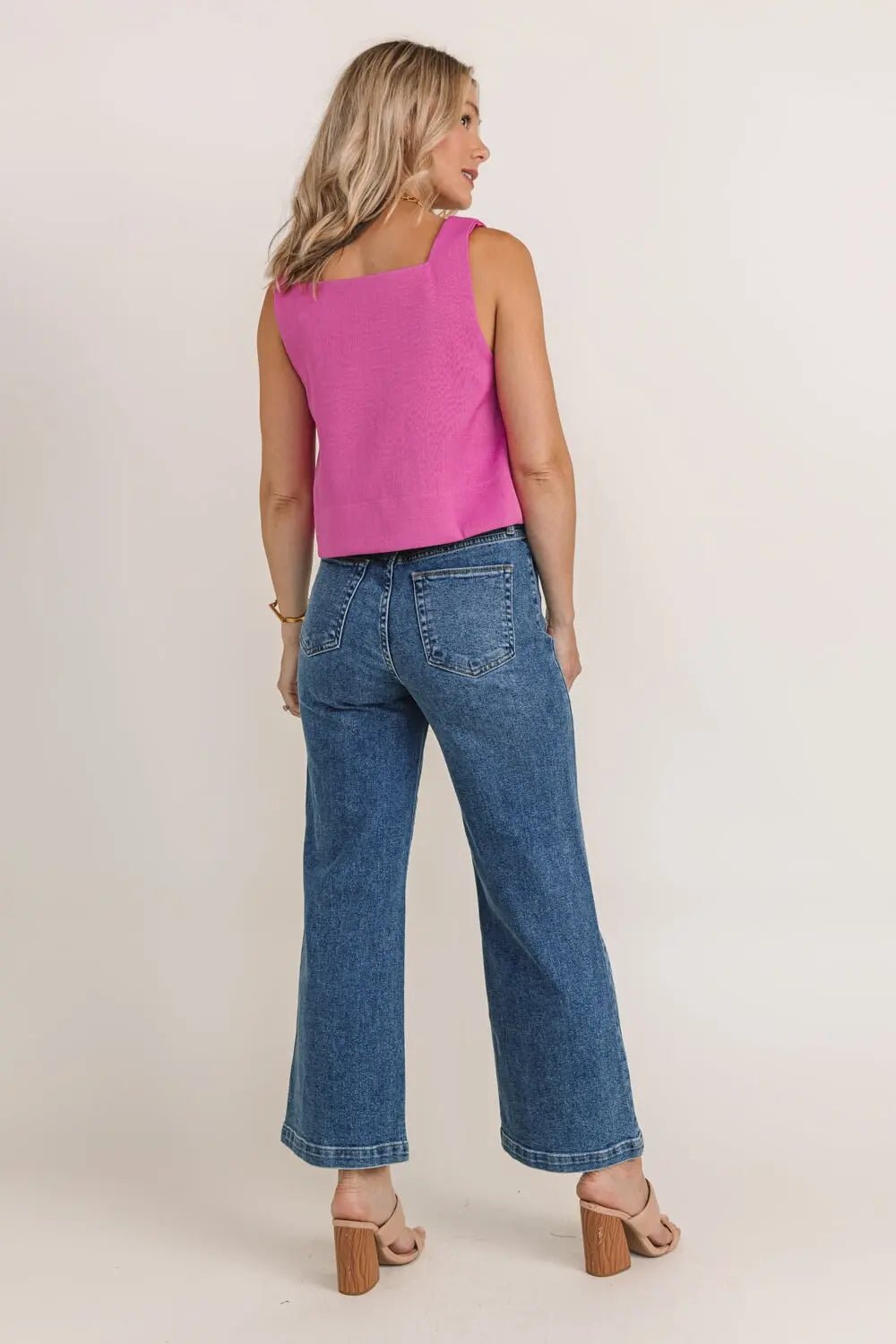 Fuchsia Flair Crop Tank - JO+CO