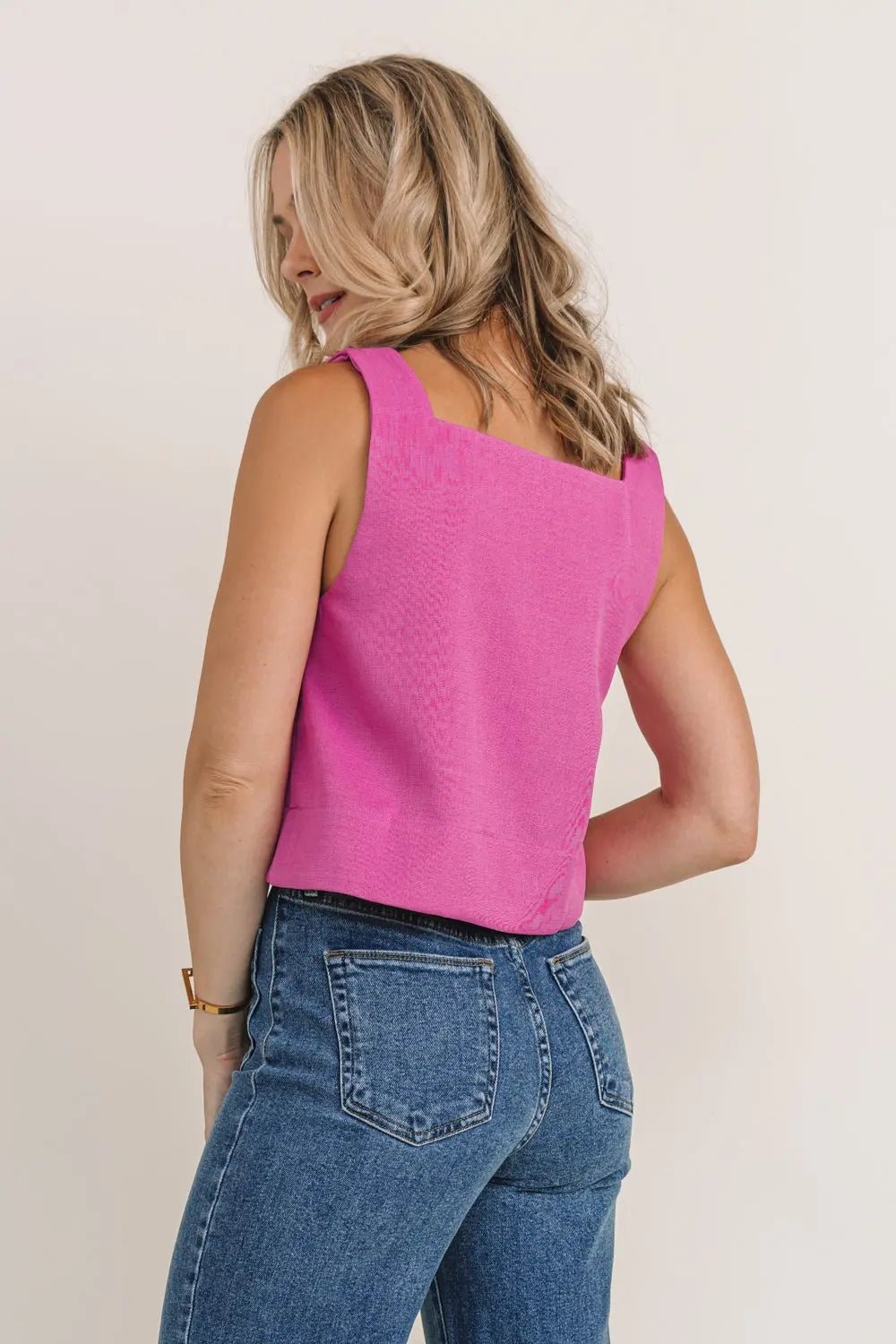 Fuchsia Flair Crop Tank - JO+CO