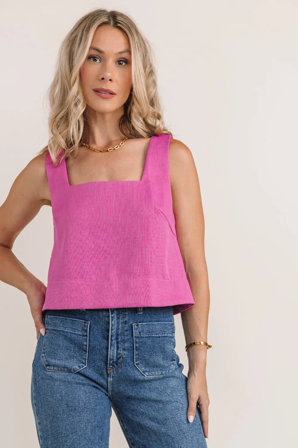 Fuchsia Flair Crop Tank - JO+CO