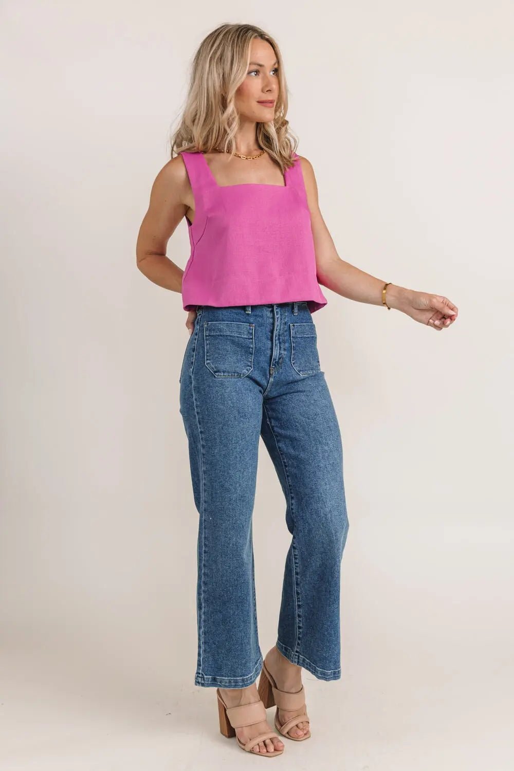 Fuchsia Flair Crop Tank - JO+CO