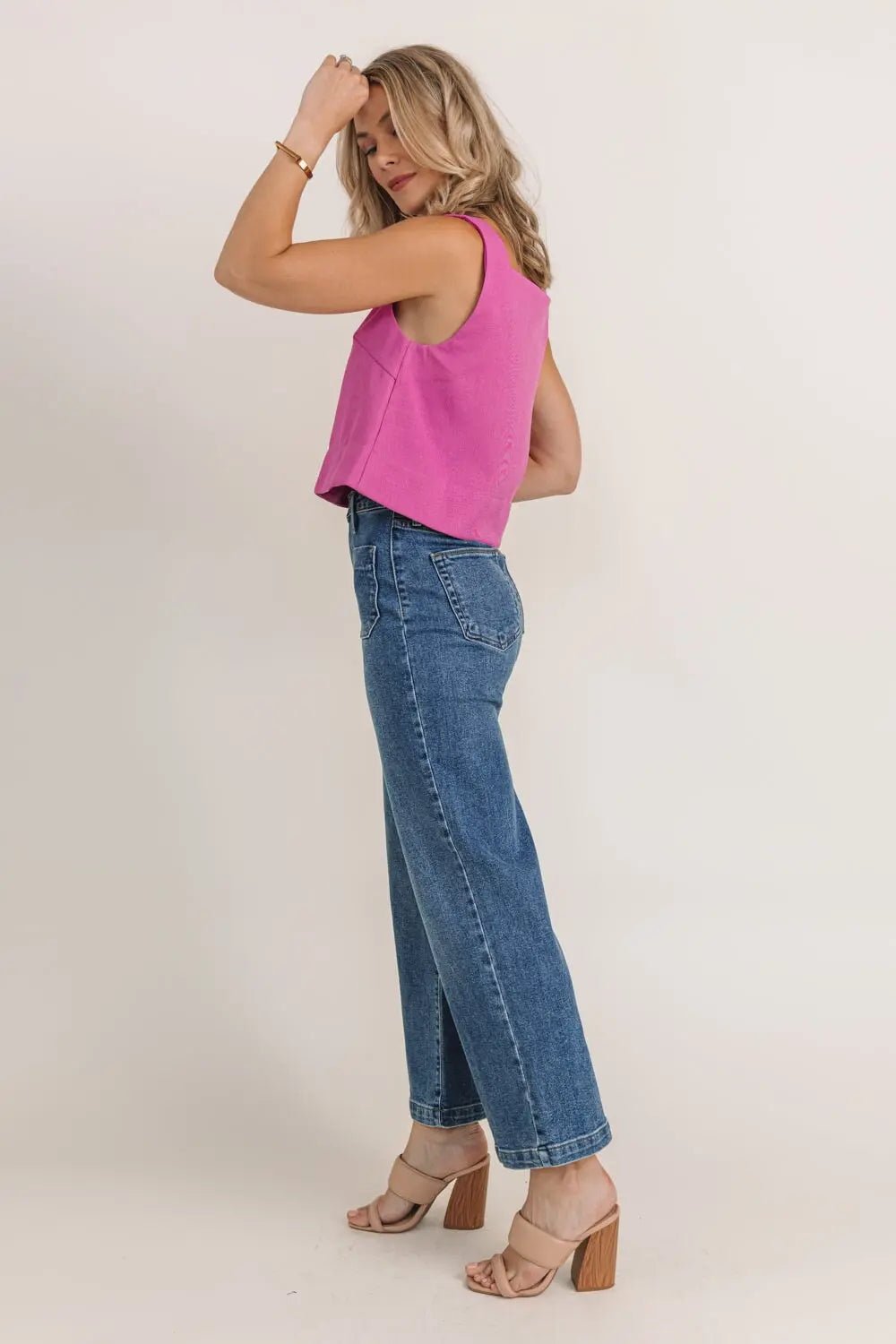 Fuchsia Flair Crop Tank - JO+CO