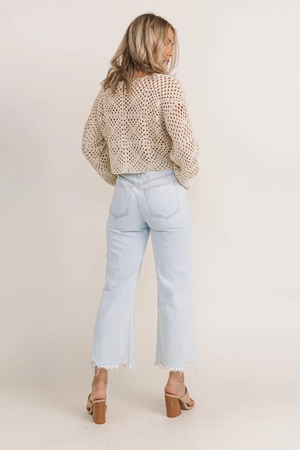 Genevieve Cream Crochet Crop Sweater - FINAL SALE - JO+CO
