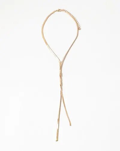 Gold Chain Knot Y-Necklace - Final Sale - JO+CO