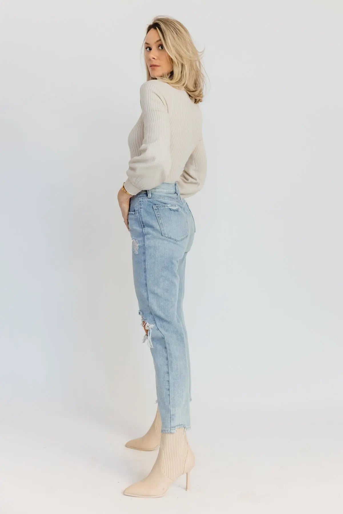 Hana Ecru Ribbed Knit Bodysuit - FINAL SALE - JO+CO