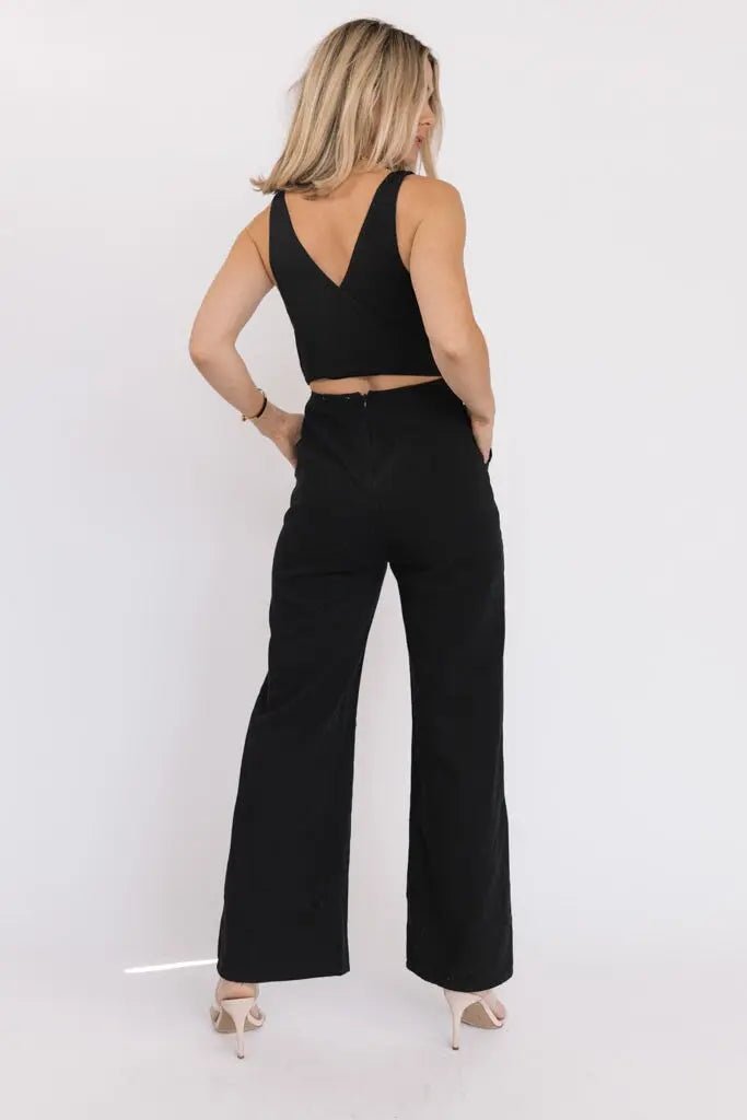 Marlowe Black Criss Cross Back Jumpsuit - FINAL SALE - JO+CO