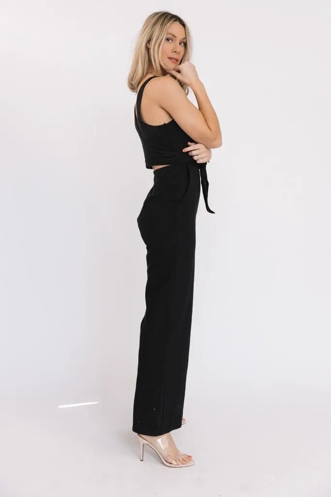Marlowe Black Criss Cross Back Jumpsuit - FINAL SALE - JO+CO