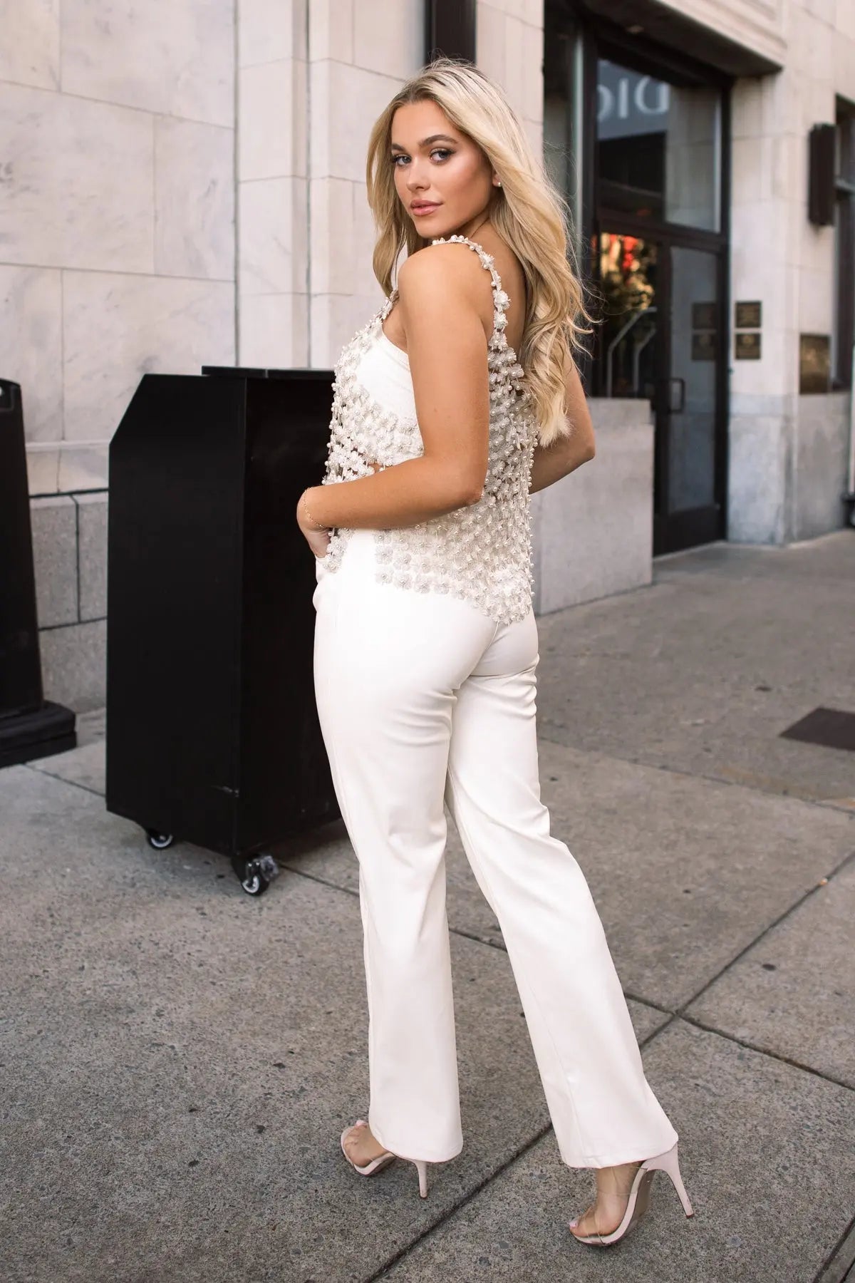 Shimmer And Shake Cream Crochet Top - JO+CO