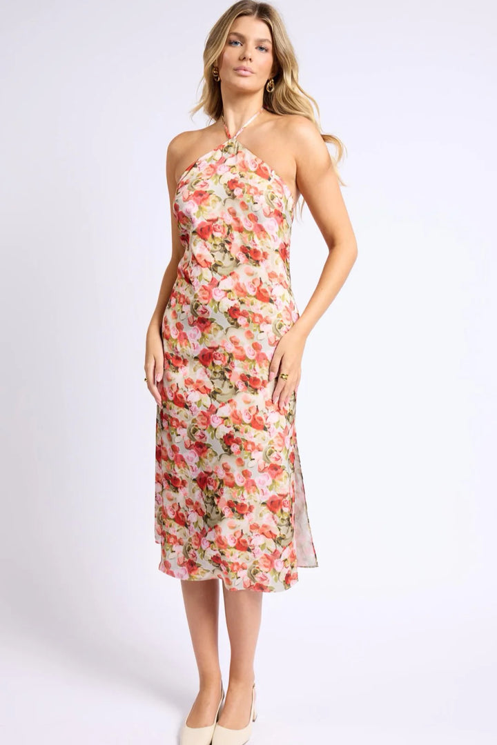 Aniston Floral Halter Midi Dress - Final Sale