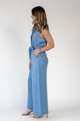 Lennon Light Wash Utility Jumpsuit