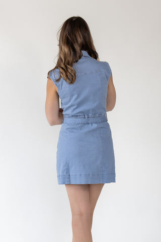 Delaney Button-Up Belted Mini Dress