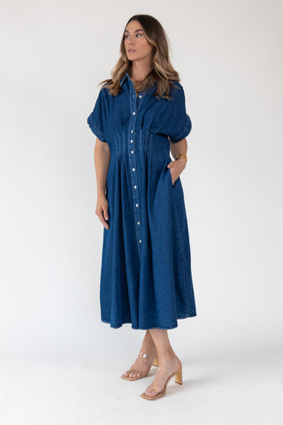 Emery Denim Stitch Maxi Dress