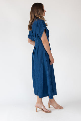 Emery Denim Stitch Maxi Dress