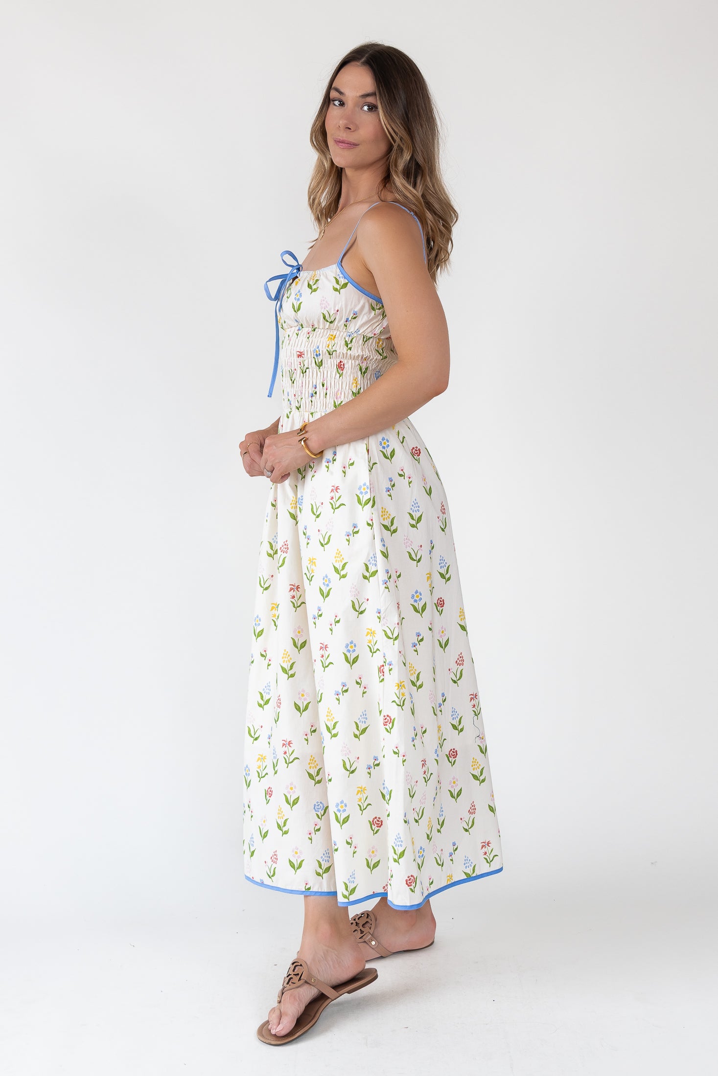 June Meadow Tie-Front Midi Dress