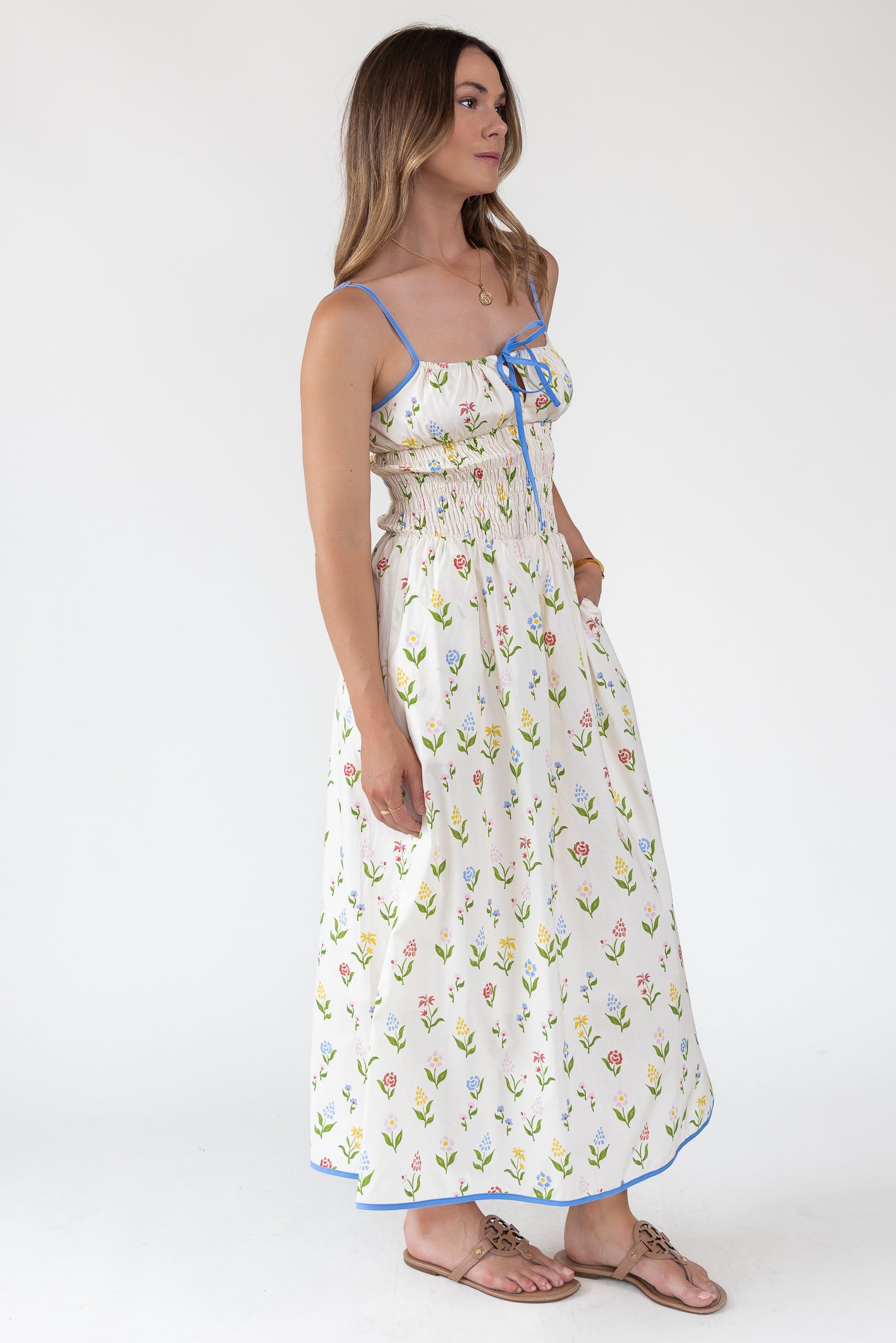 June Meadow Tie-Front Midi Dress