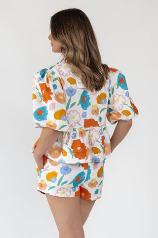 Bloom Burst Floral Jacquard Shorts - Final Sale