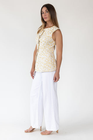 Alina Jacquard Button Vest