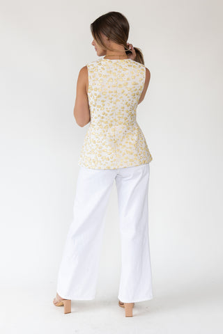 Alina Jacquard Button Vest