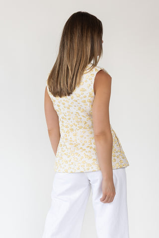 Alina Jacquard Button Vest