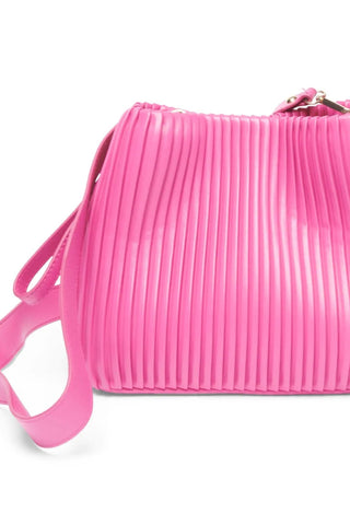 Pink Pleated Bucket Bag
