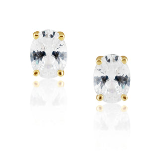 Oval Cut Studs: Gold