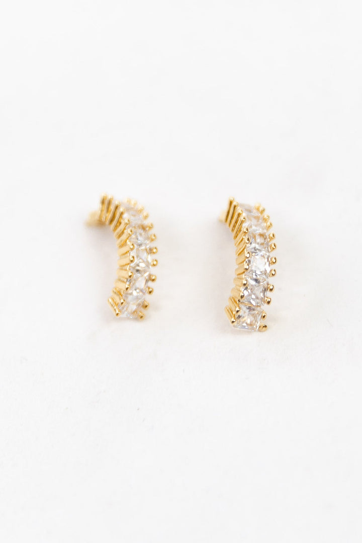Gleaming Grace Gold Half Hoop Earrings - Final Sale