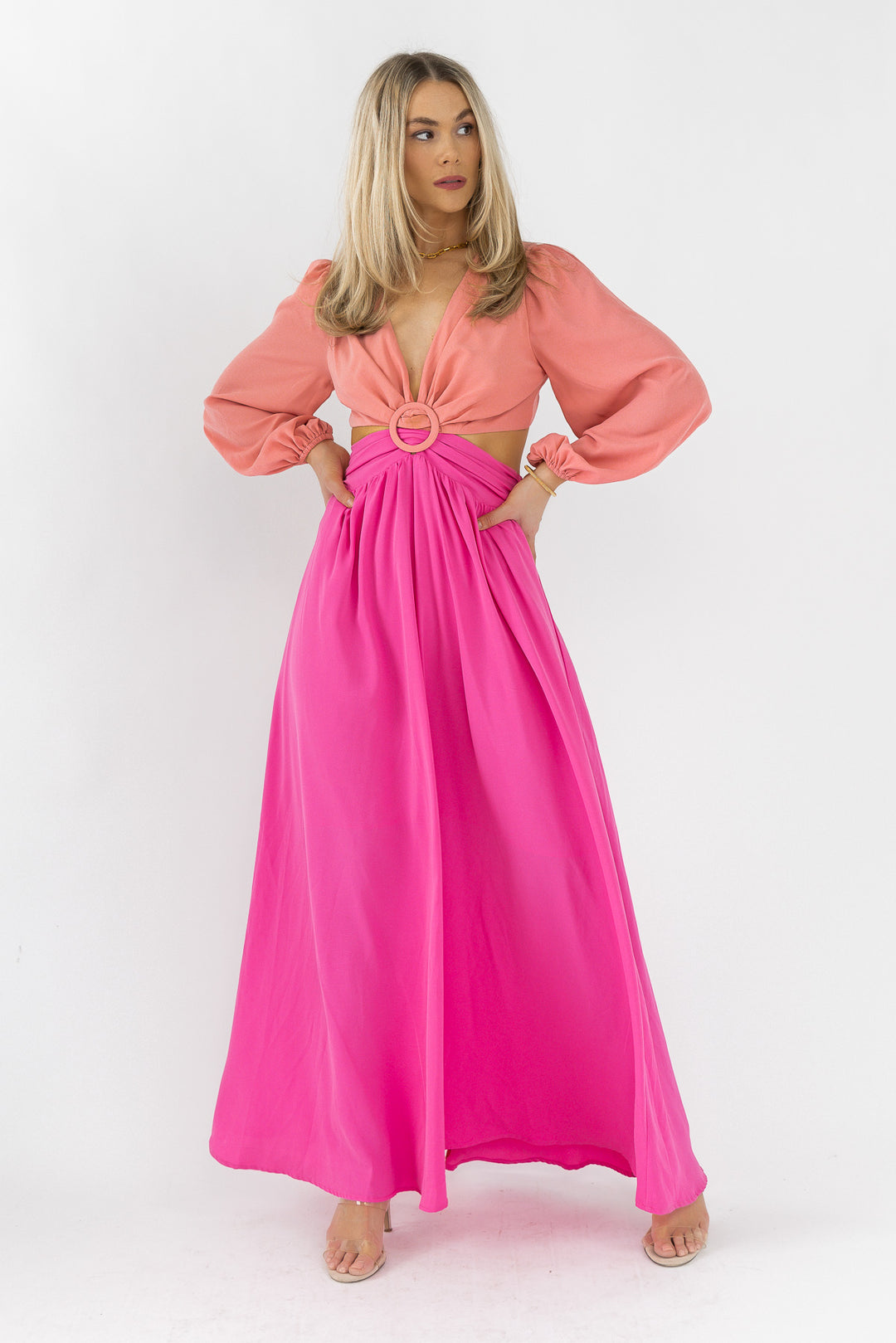 Sienna Peach Pink Maxi Dress – JO+CO