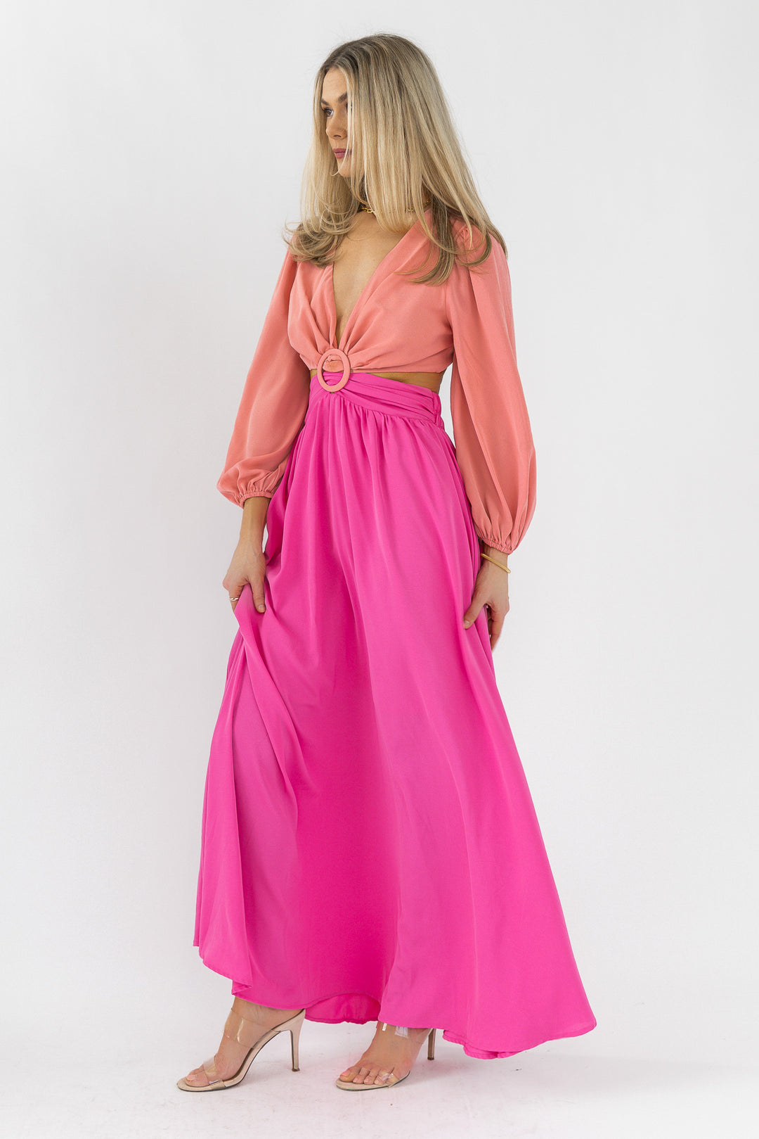 Sienna Peach Pink Maxi Dress