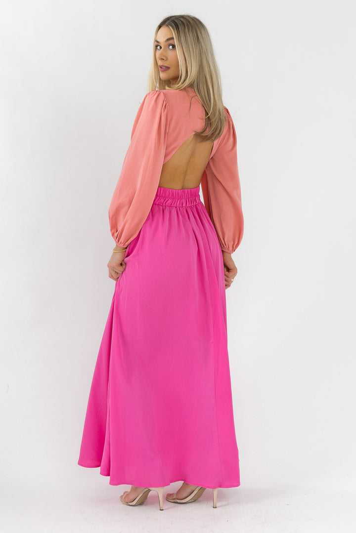 Sienna Peach Pink Maxi Dress