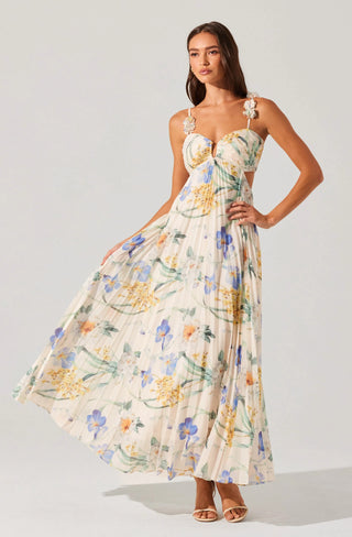 ASTR The Label Emese Blue Floral Dress - Final Sale