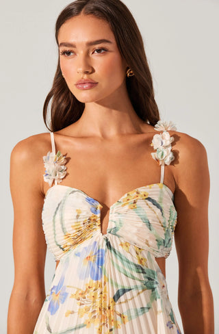 ASTR The Label Emese Blue Floral Dress - Final Sale