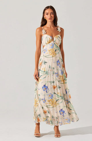 ASTR The Label Emese Blue Floral Dress - Final Sale