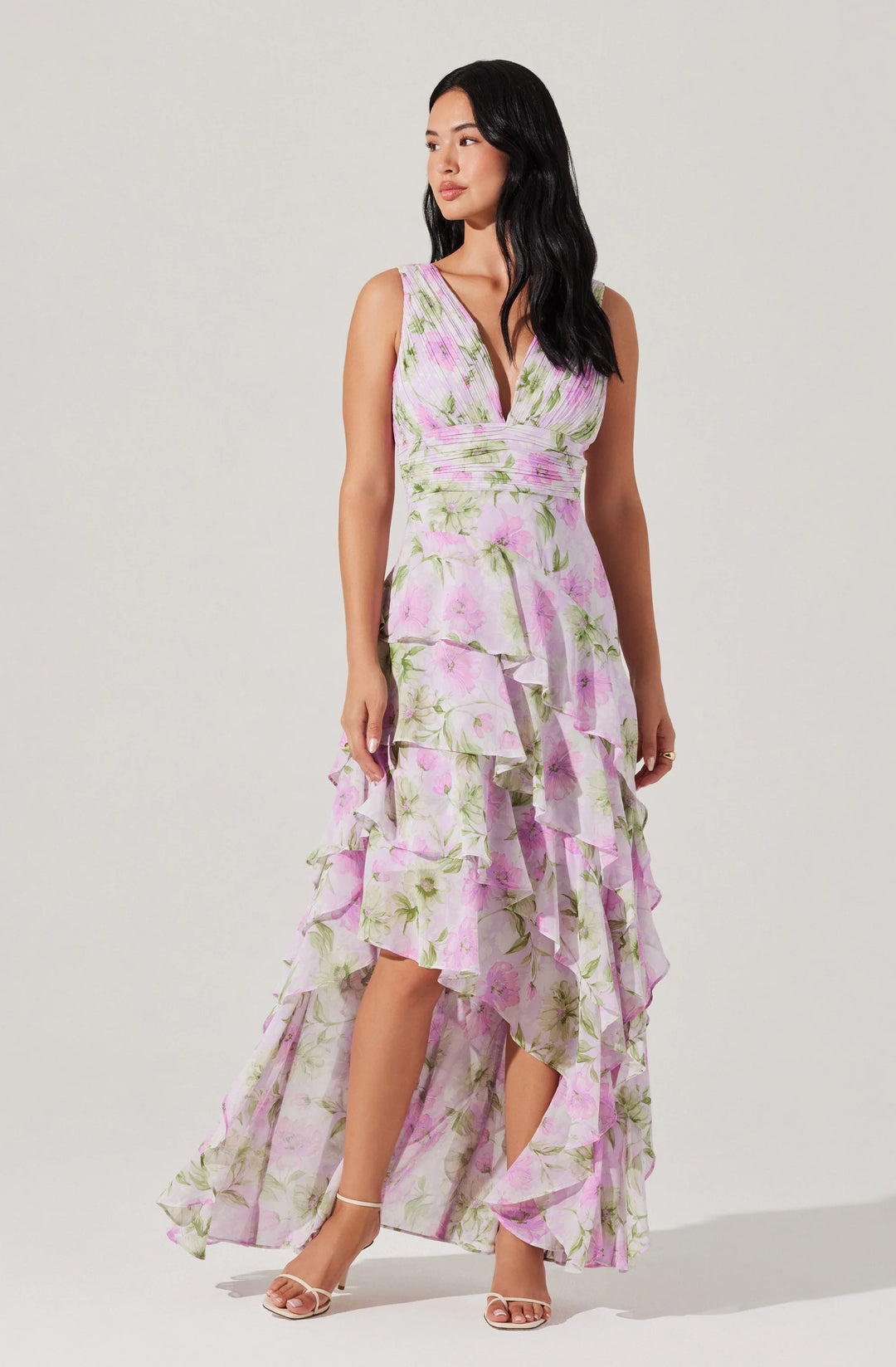 ASTR The Label Cytherea Purple Floral Dresss