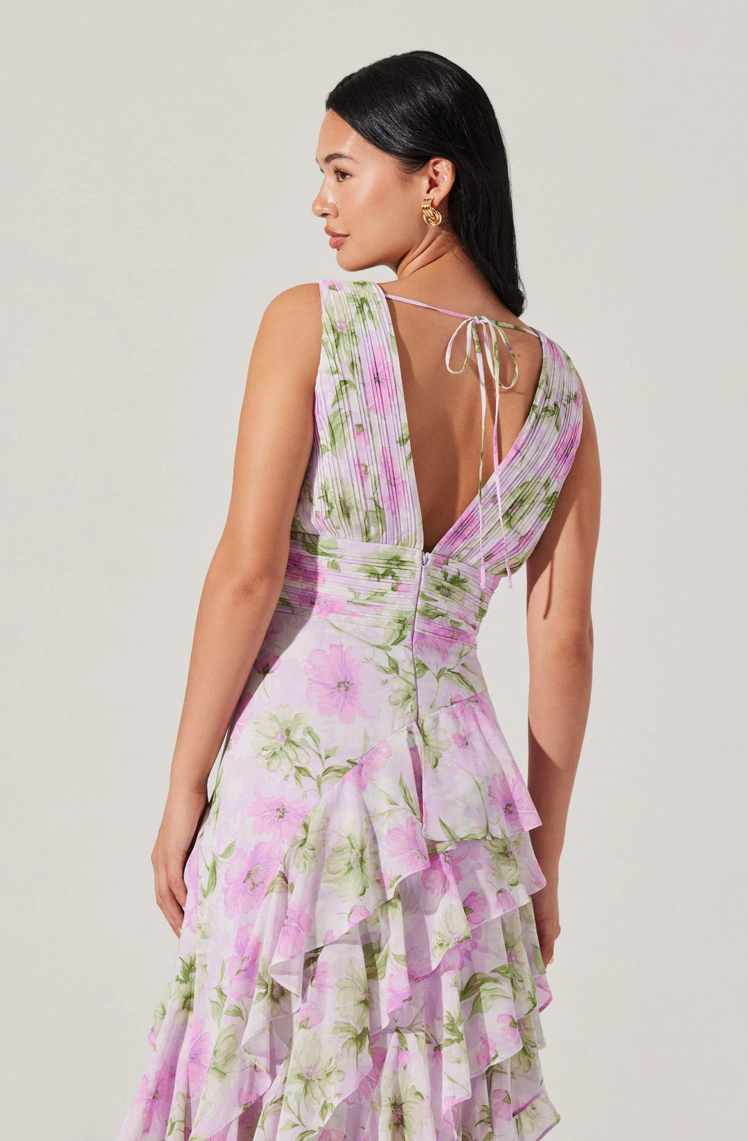 ASTR The Label Cytherea Purple Floral Dresss