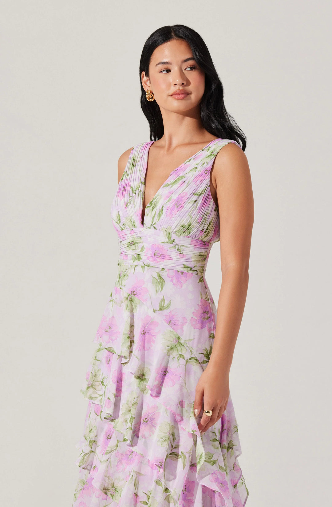 ASTR The Label Cytherea Purple Floral Dresss