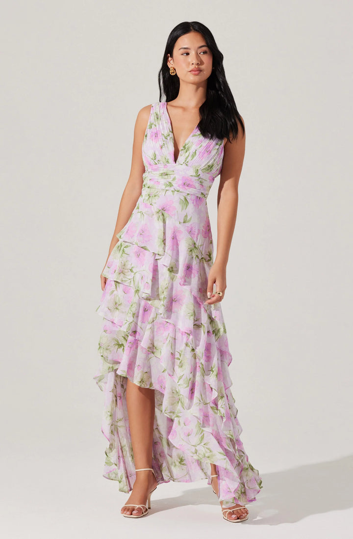 ASTR The Label Cytherea Purple Floral Dresss