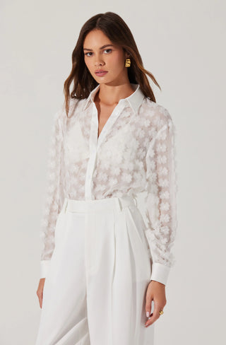 ASTR The Label Ioannis Floral Appliqué Shirt - Final Sale