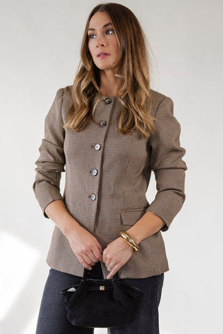 ASTR The Label Bellmere Houndstooth Jacket - Camel