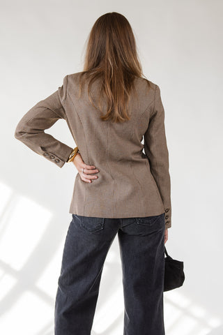 ASTR The Label Bellmere Houndstooth Jacket - Camel