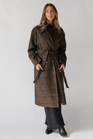 ASTR The Label Seeley Coat - Brown Plaid
