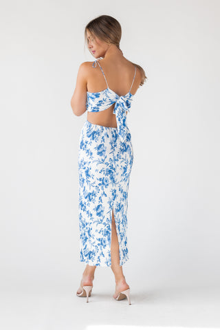 Adair Blue Floral Plisse Dress - Final Sale
