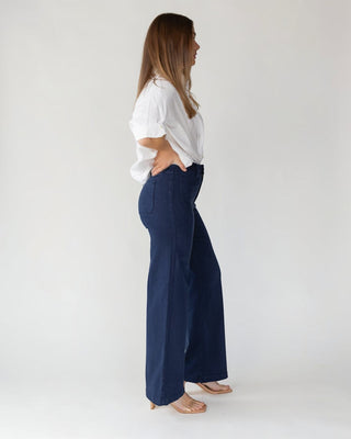 Alden Wide Leg Pant - Navy