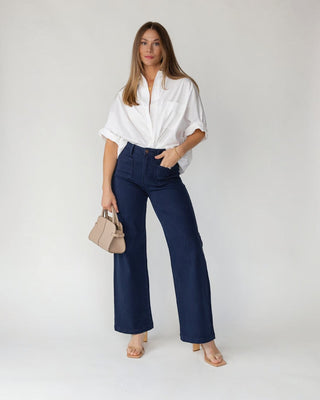 Alden Wide Leg Pant - Navy