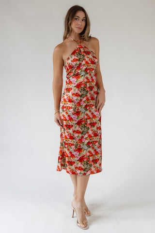 Aniston Floral Halter Midi Dress - Final Sale