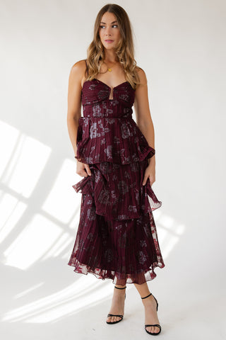 Astr The Label Lupin Dress - Wine Floral