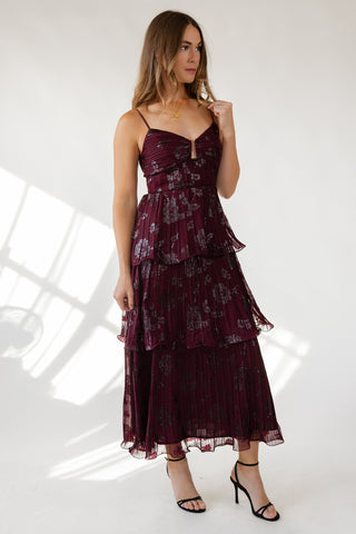 Astr The Label Lupin Dress - Wine Floral